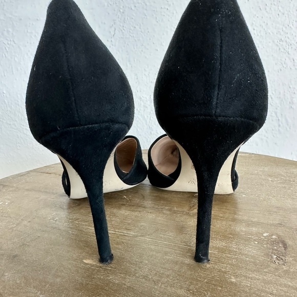 J Crew Elsie D'Orsay Suede Black High Heels Size 8 - Picture 7 of 13